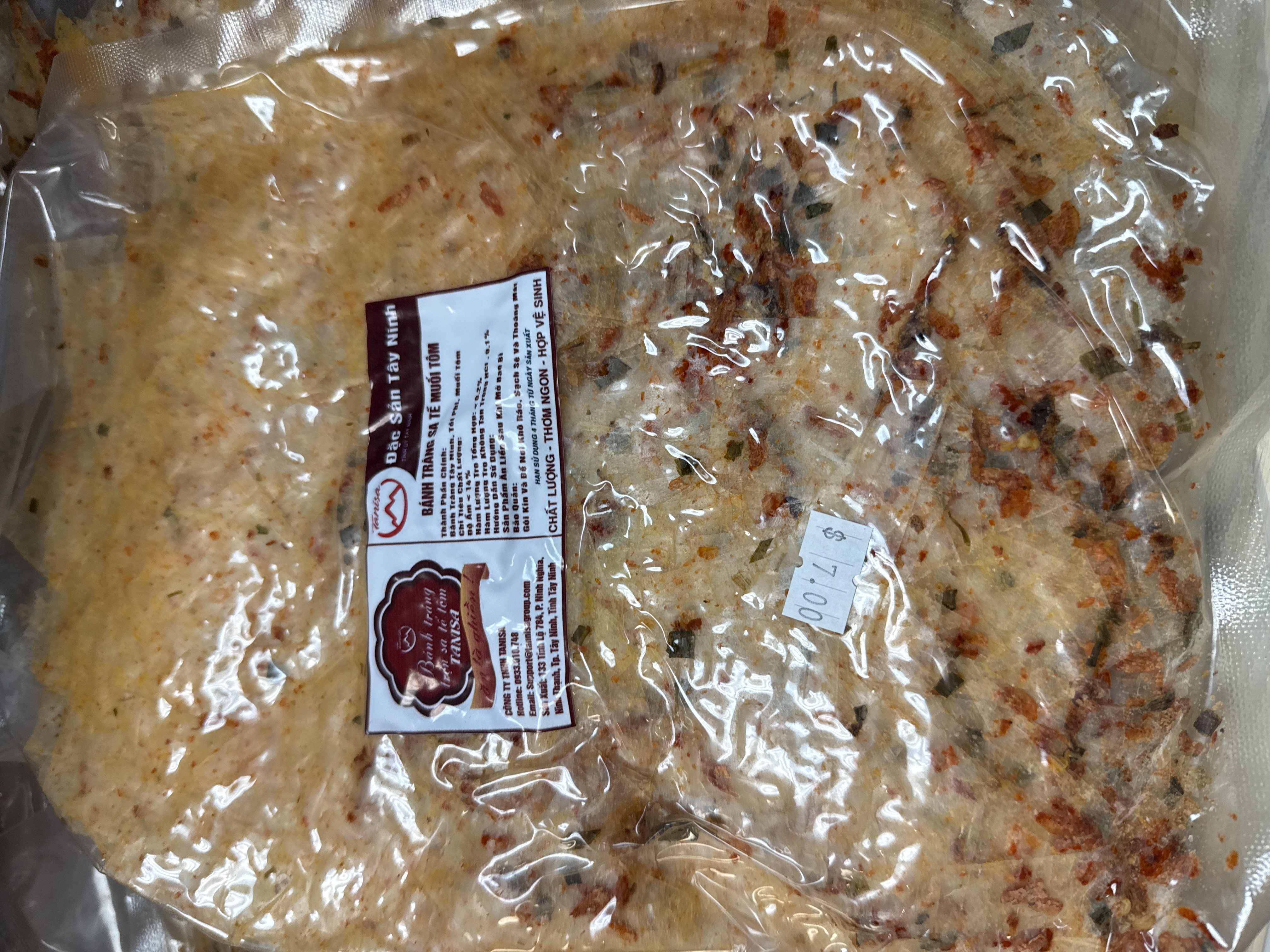 Bánh tráng sa tế muối tôm